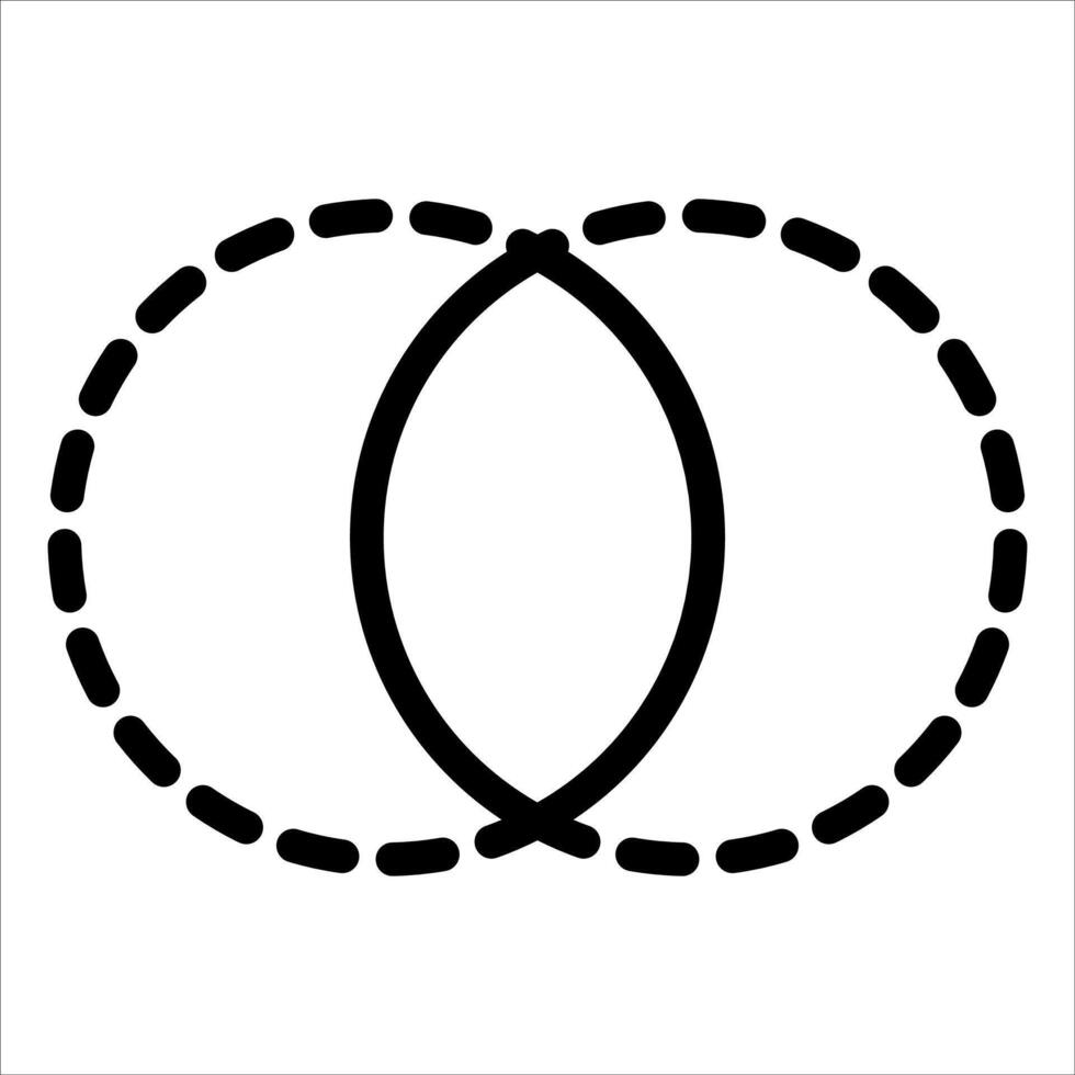 Two circles with a line through them vector