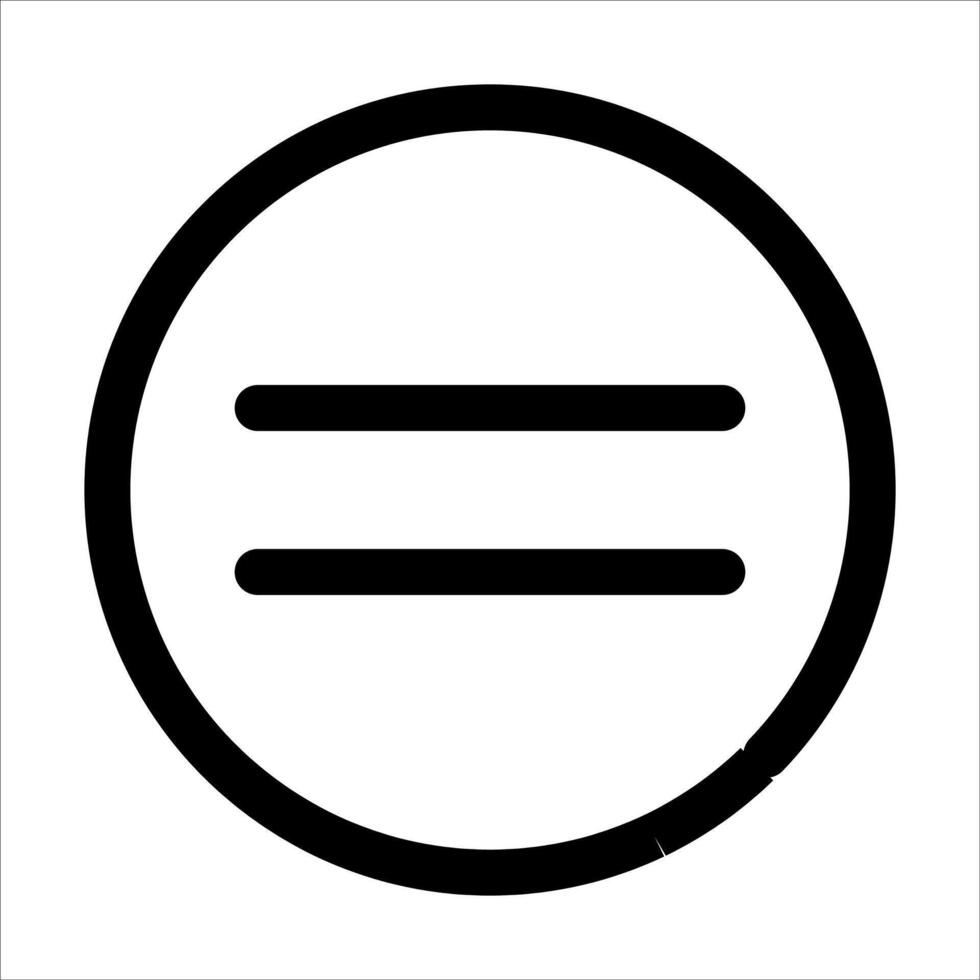 A black and white image of a symbol for equality vector