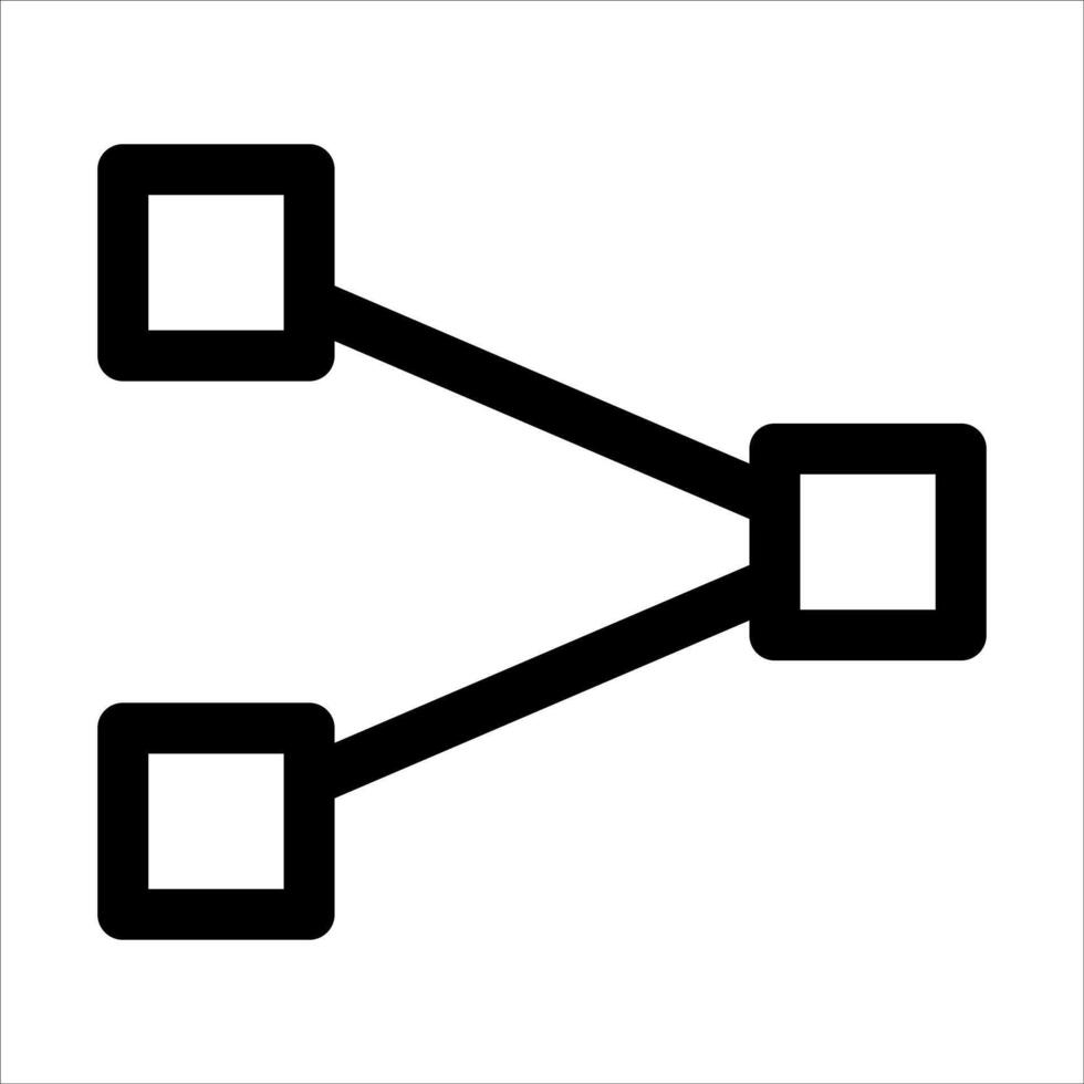 A black and white icon of a square with two squares vector