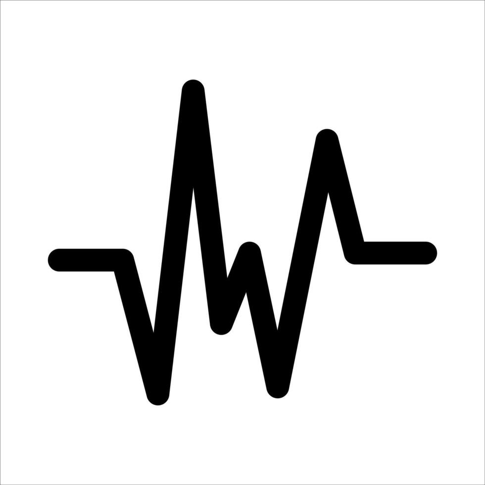 A black and white icon of an ecg wave vector