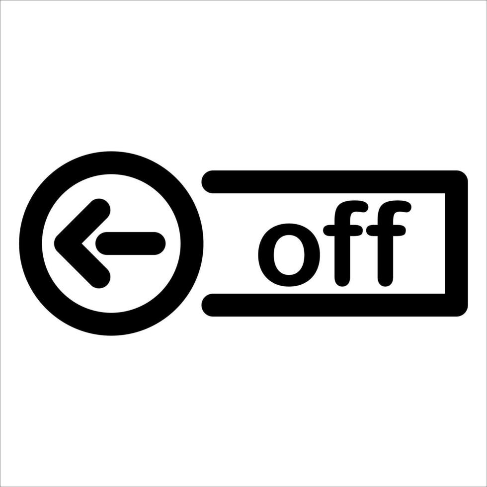 An off button with an arrow pointing to it vector