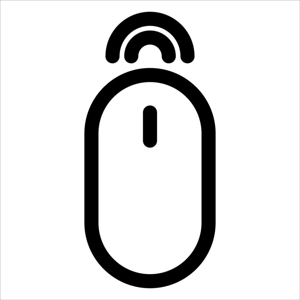 A black and white icon of a mouse vector