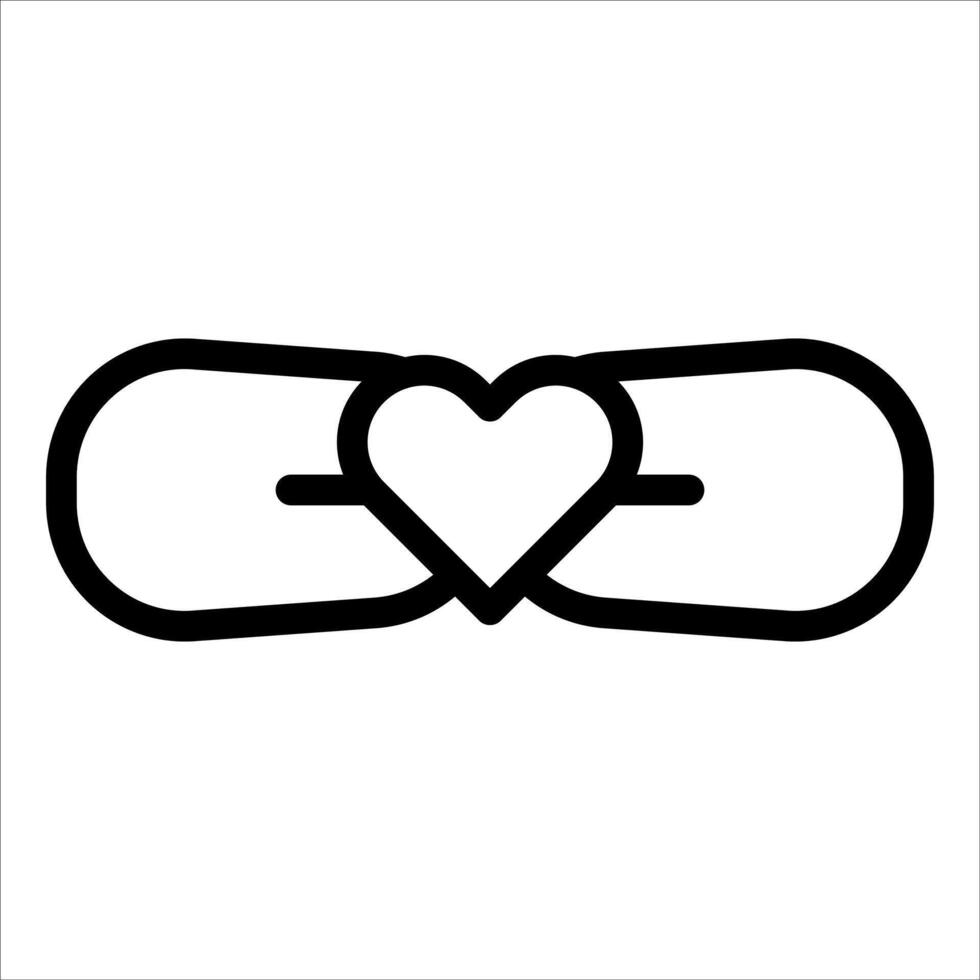 A black and white image of a heart with two hands vector