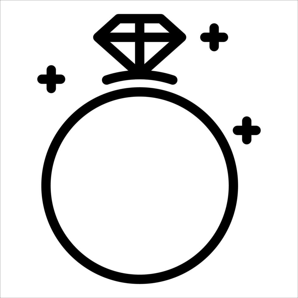 An engagement ring icon on a white background vector