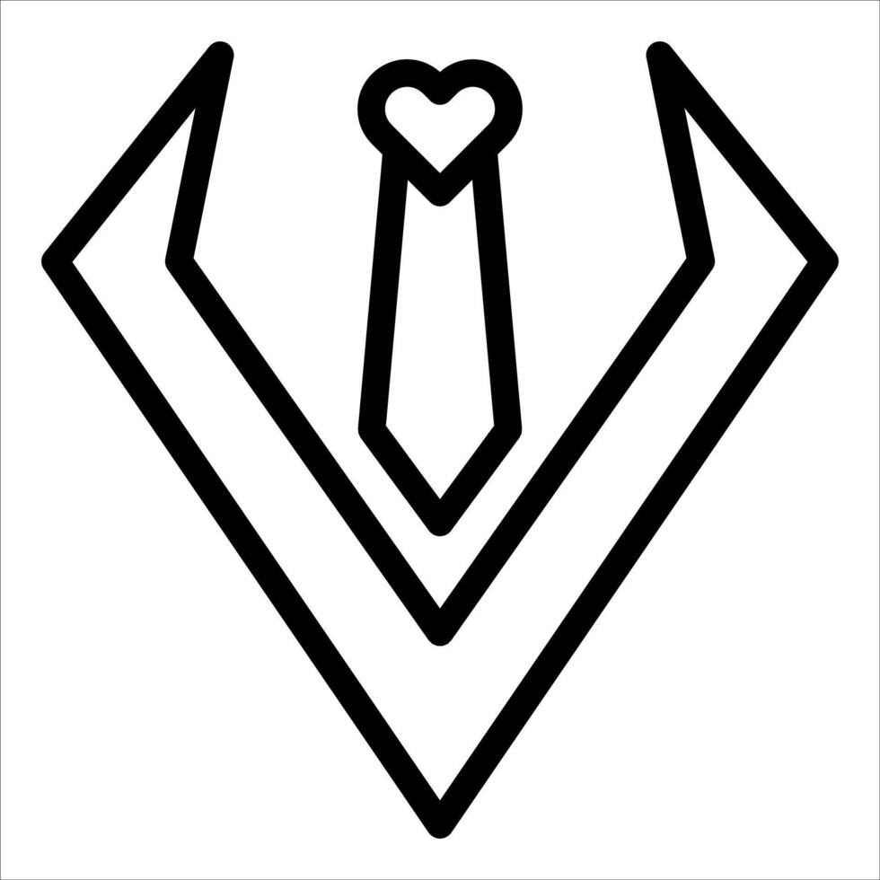 A black and white logo with a heart and a tie vector