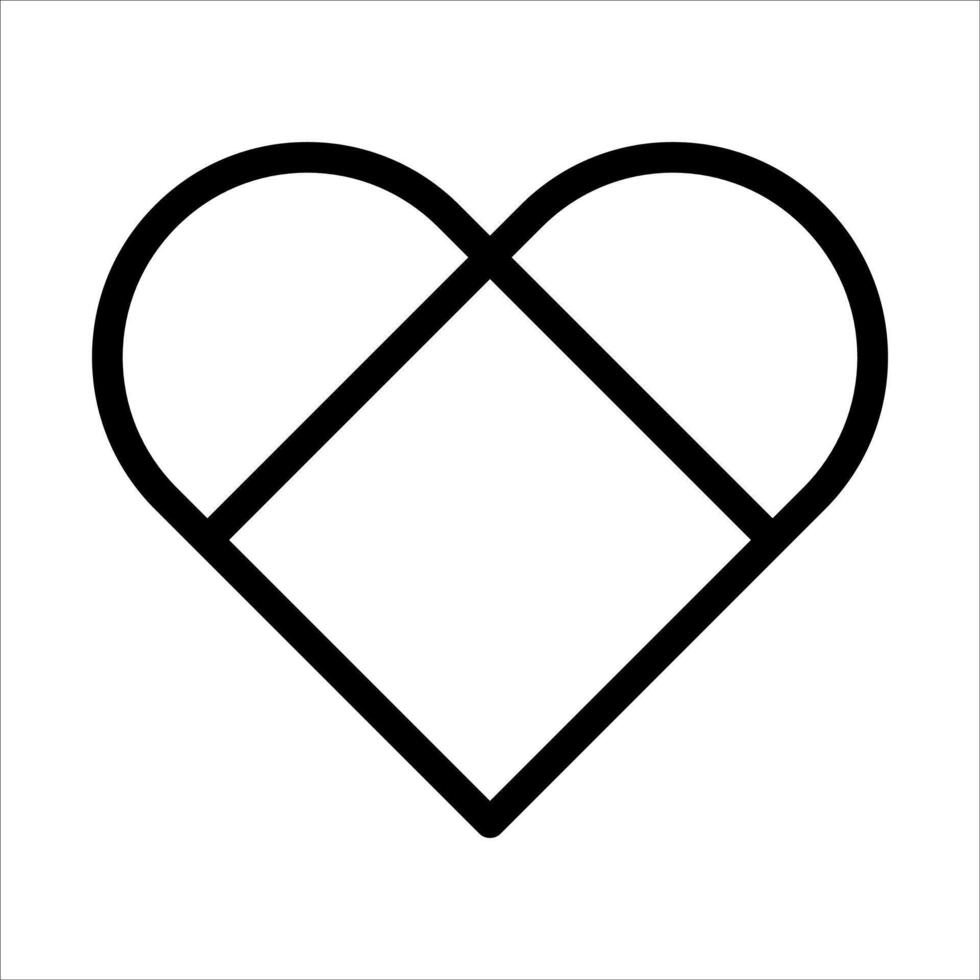A black and white heart icon vector