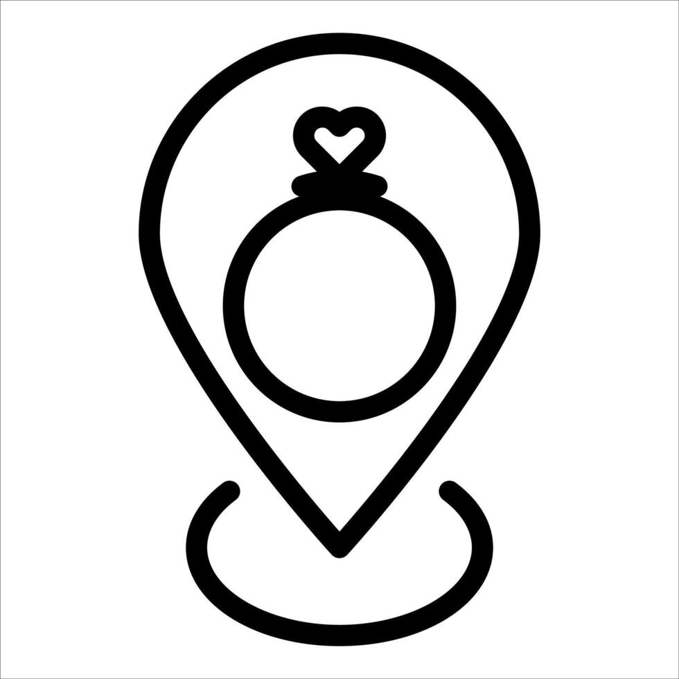 A map pin with a ring on it vector