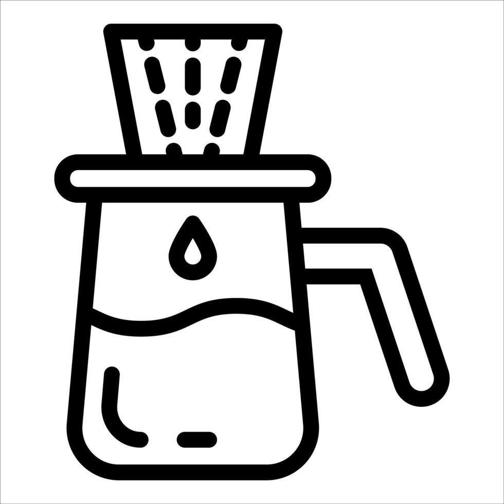 A black and white icon of a coffee maker vector