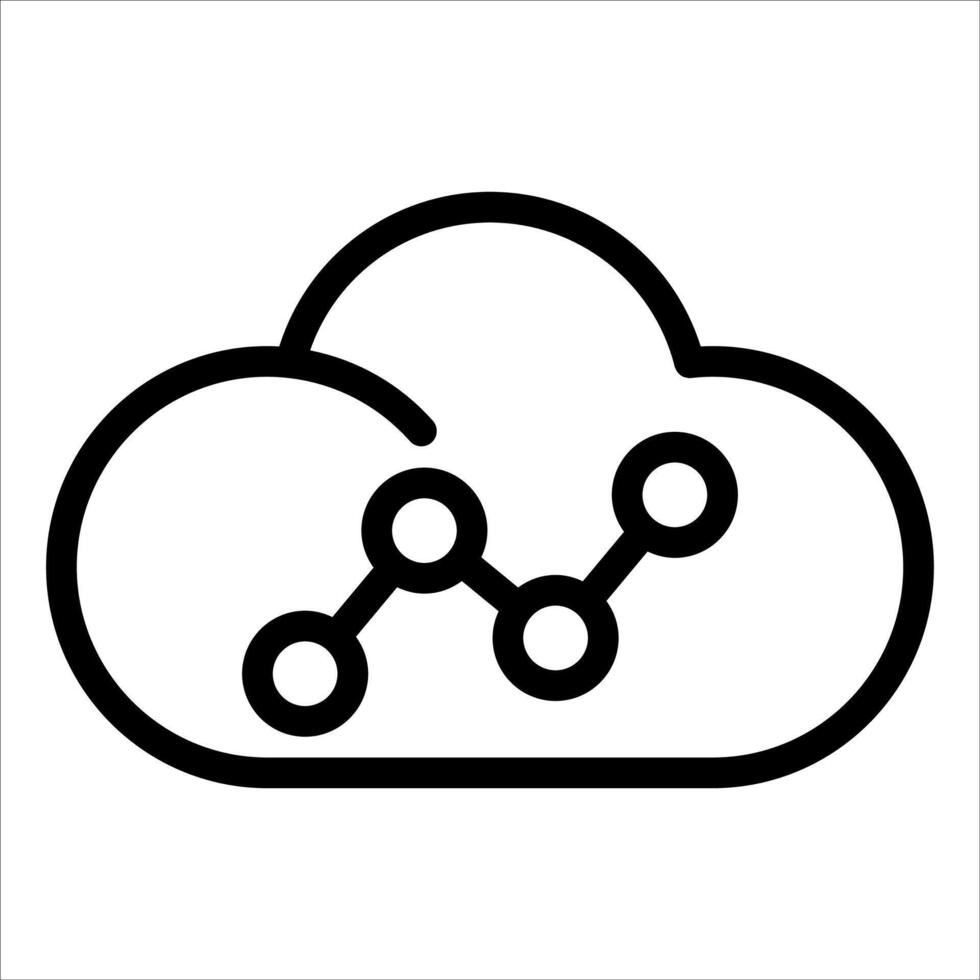 A cloud with a graph and a line connecting it vector