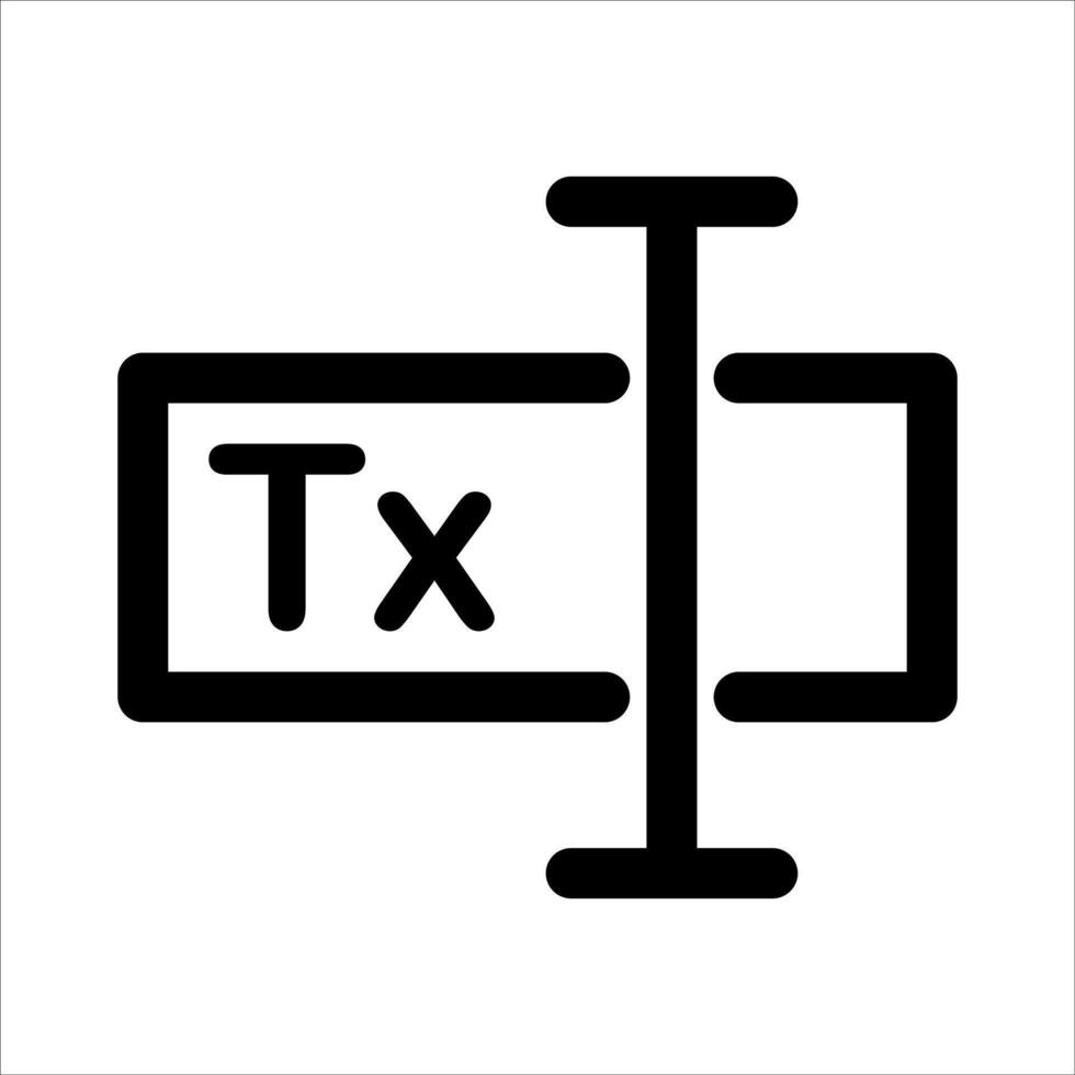 A black and white icon of a pipe with the word texas vector