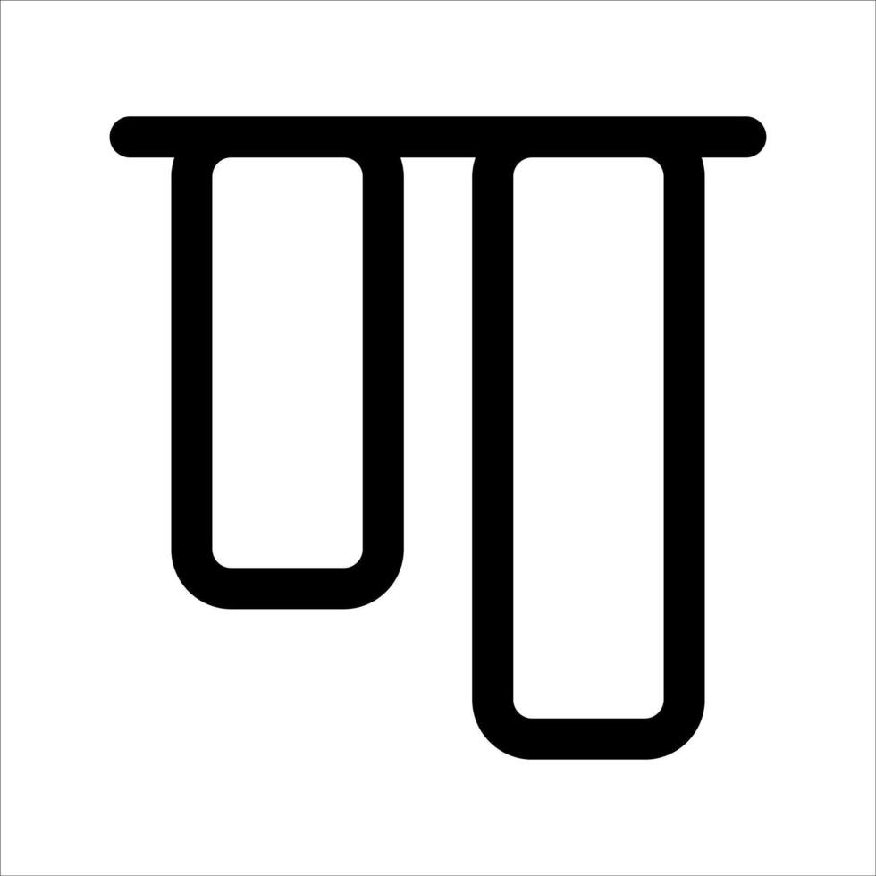 A black and white icon of two pipes vector