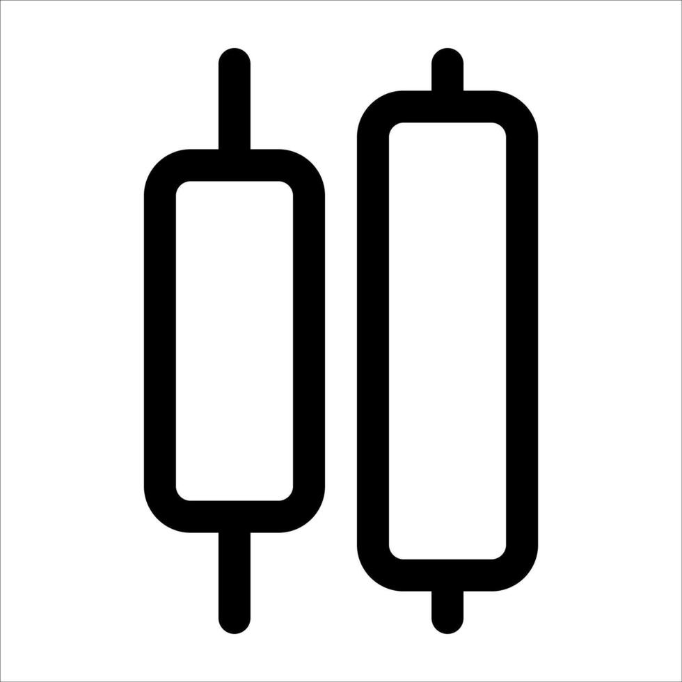 Two black and white icons of two rods vector