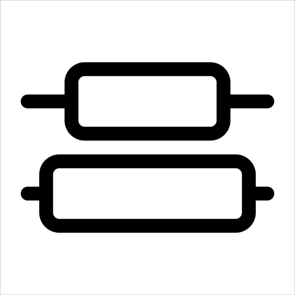 A black and white icon of two rectangular bars vector