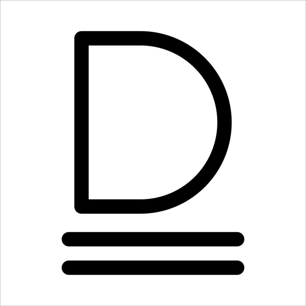 A black and white logo of the letter d vector