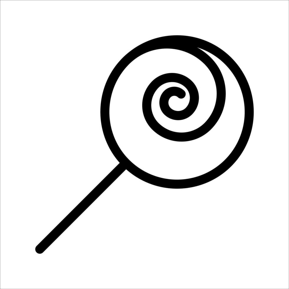 A black and white lollipop icon on a white background vector