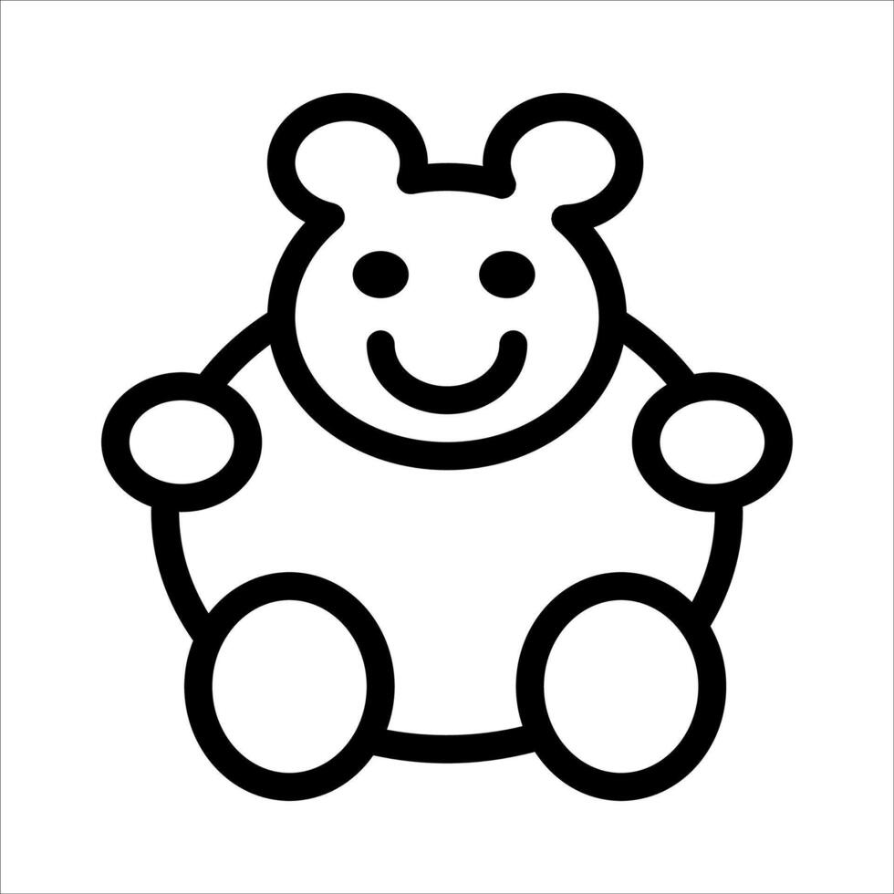 A black and white bear icon on a white background vector