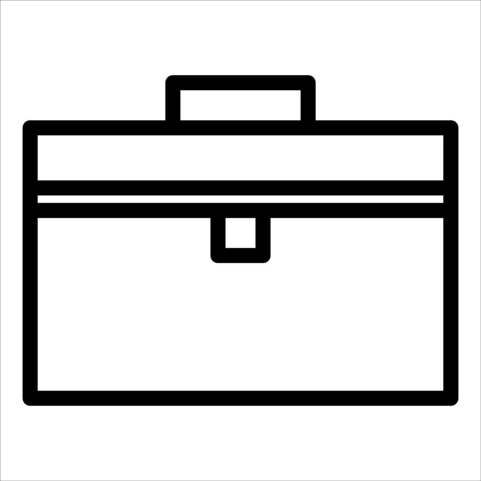 A black and white icon of a toolbox vector
