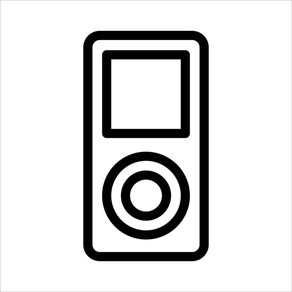 A black and white image of a mp3 player vector