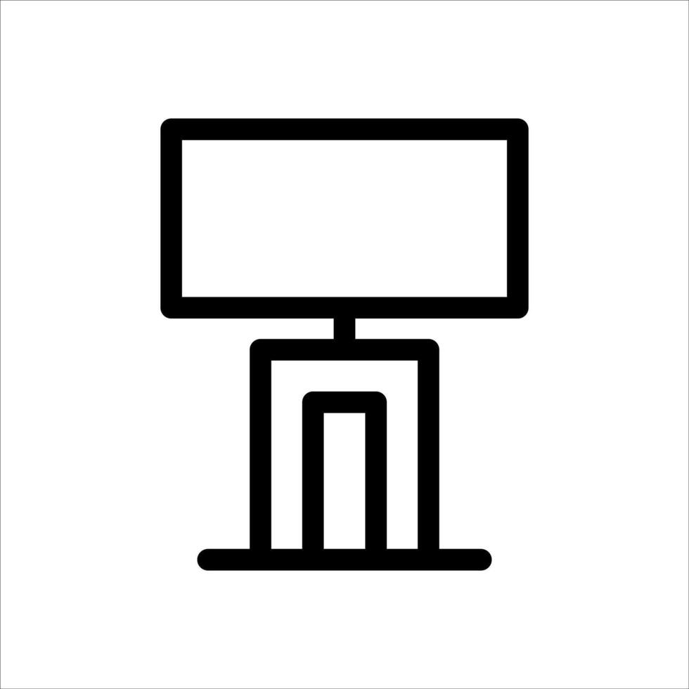 A black and white icon of a television on a stand vector