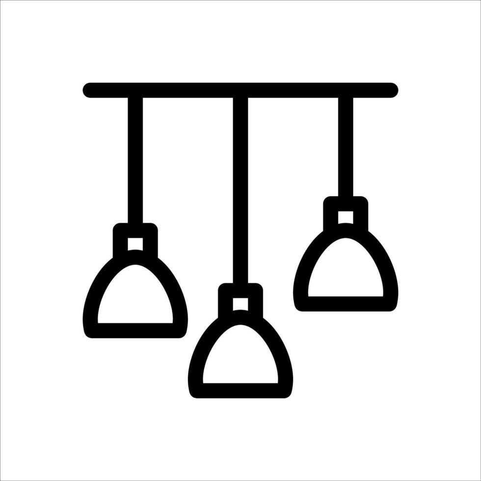 Three lamps hanging from a ceiling vector