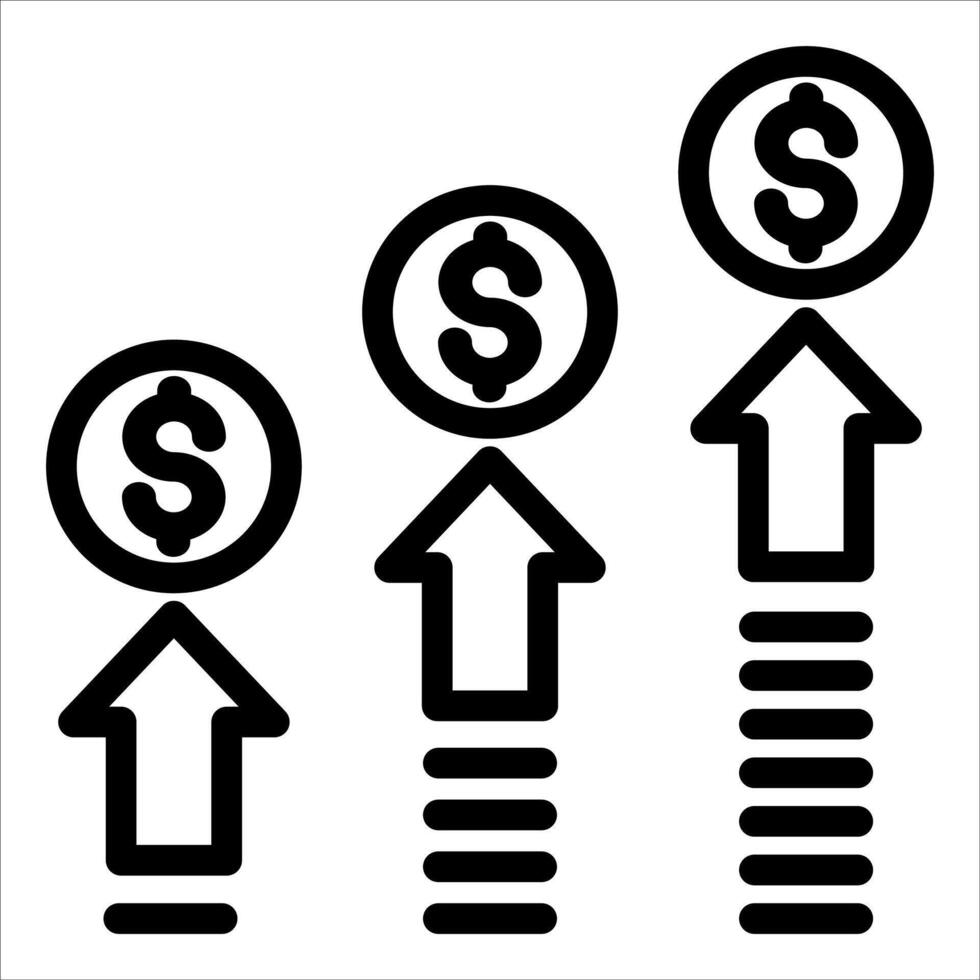 A graph showing the growth of money vector