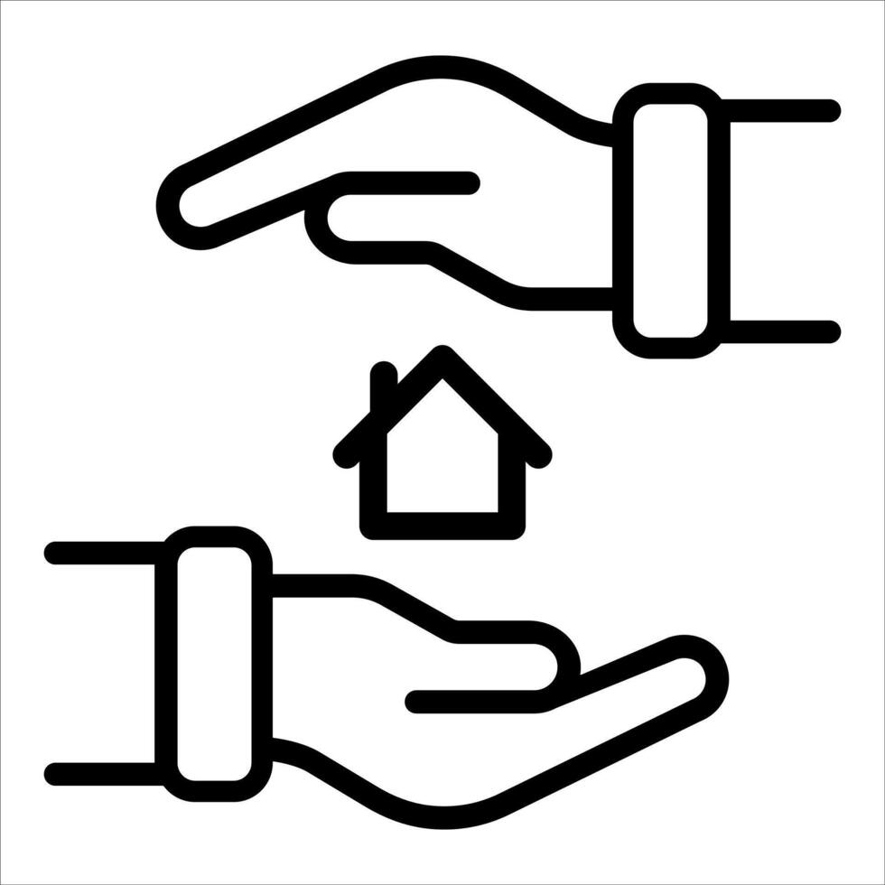 Two hands holding a house icon vector