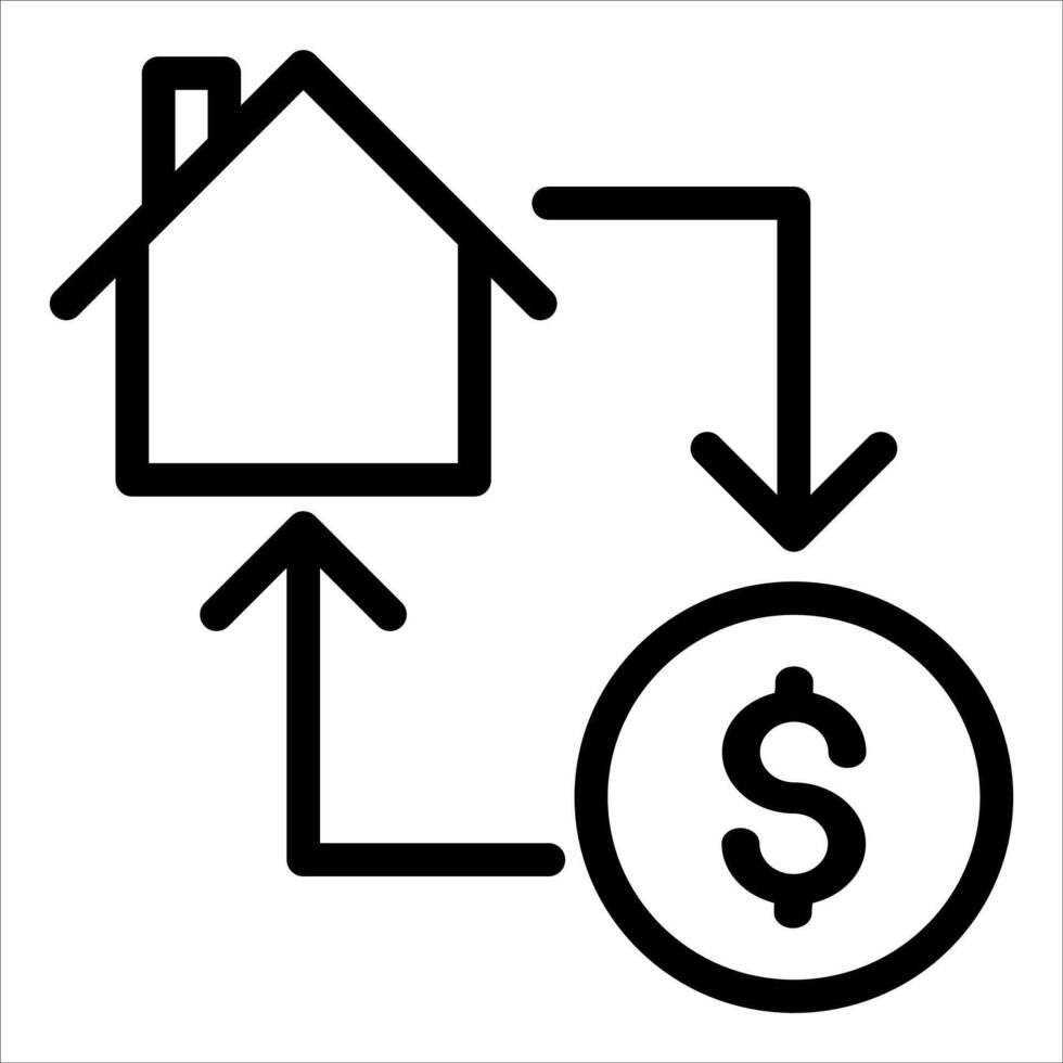 A house with a dollar sign and a house with a dollar sign vector