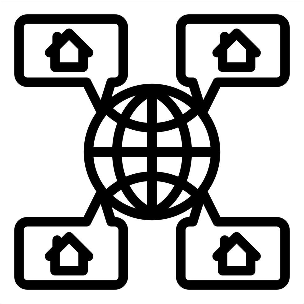 Home network icon vector