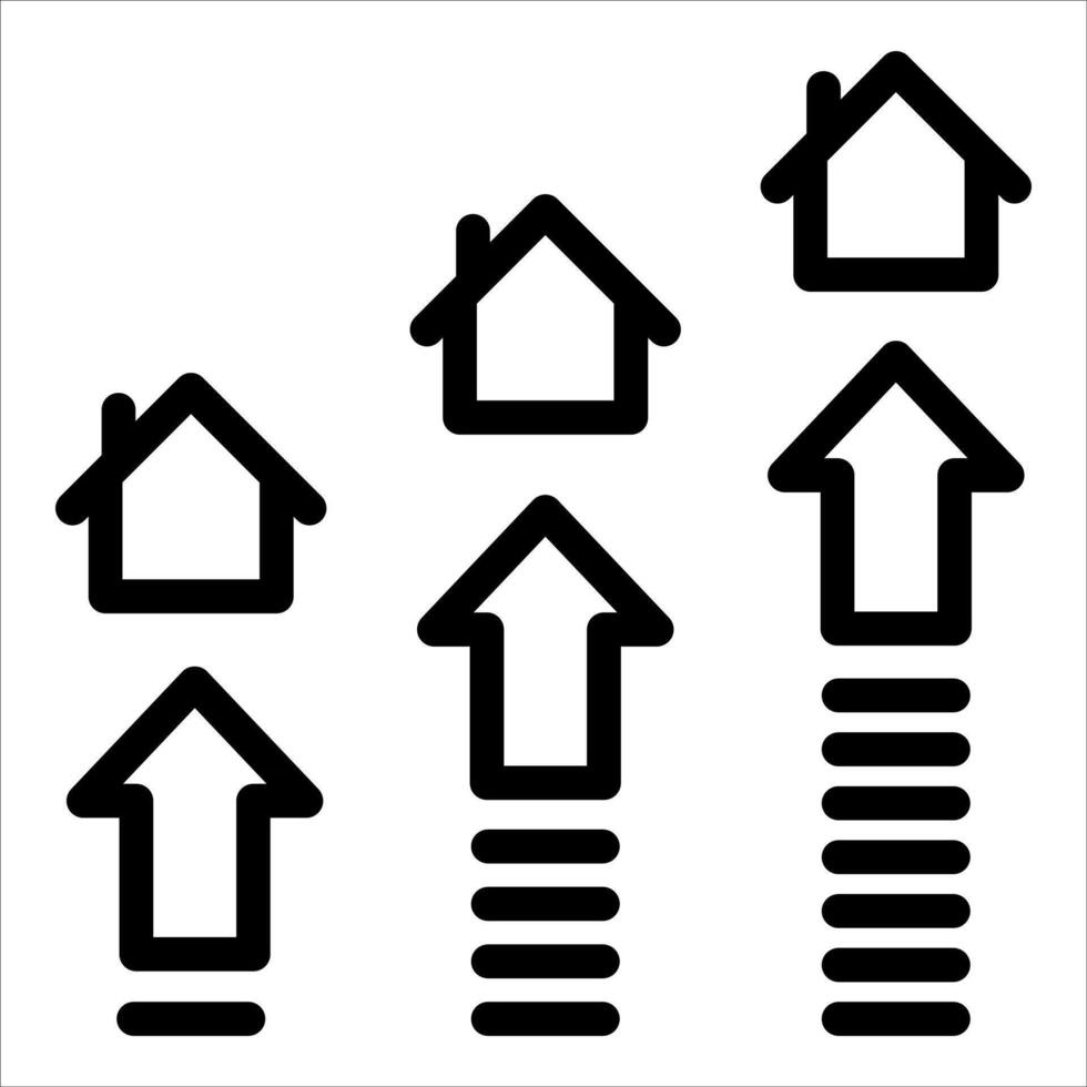 Home price graph icon vector