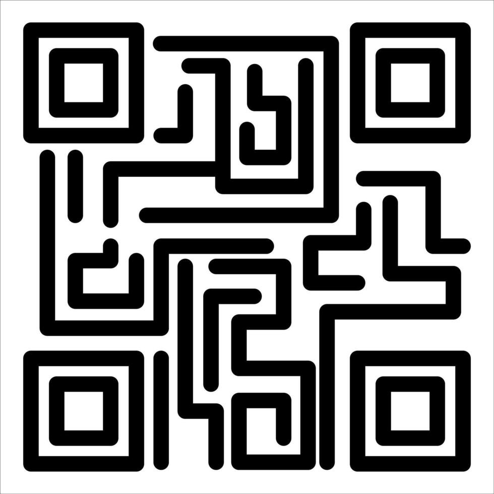 A qr code is shown in black and white vector