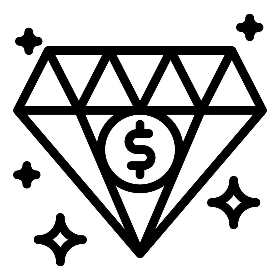 A diamond with a dollar sign on it vector