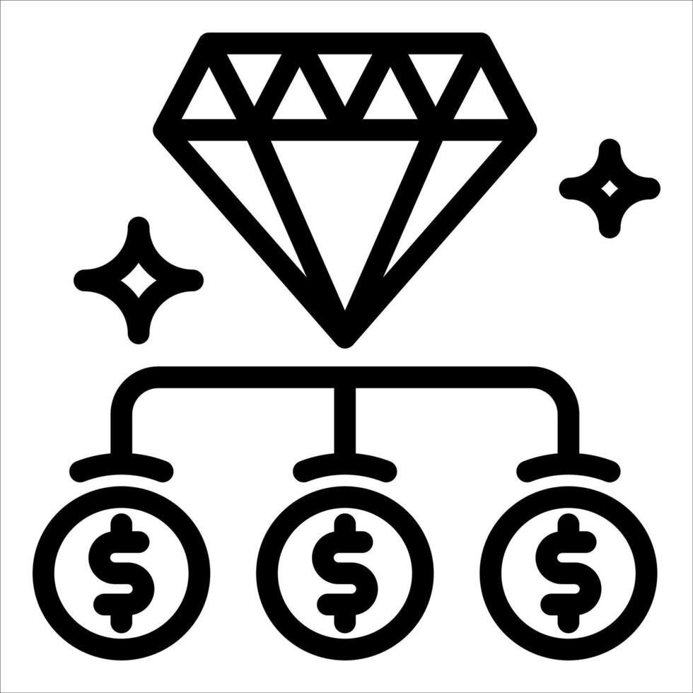 Diamonds and money icon vector