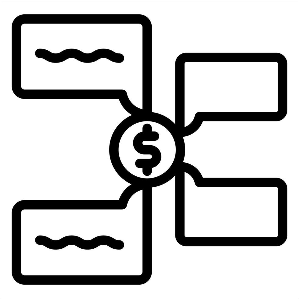 A black and white icon of a business plan vector