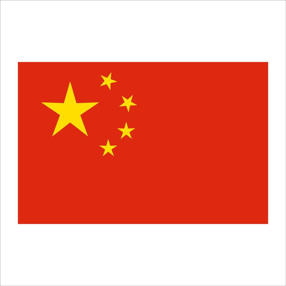 The chinese flag on a white background vector