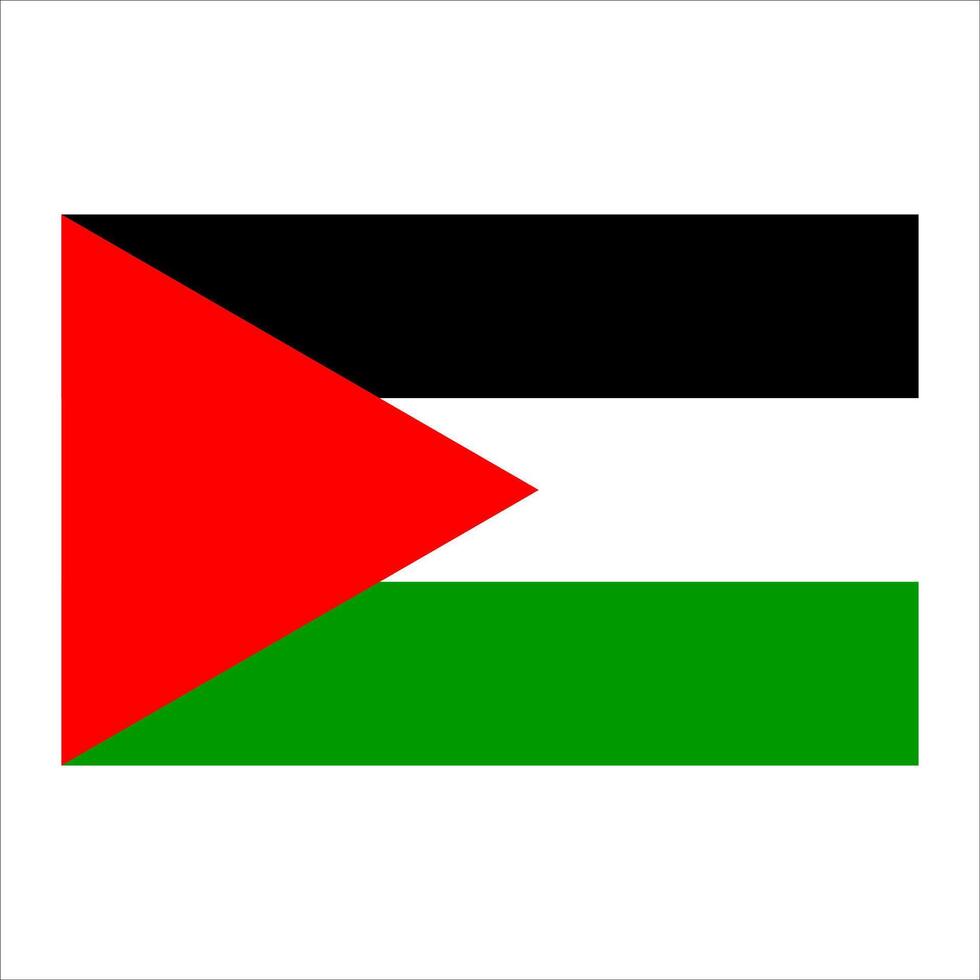 The flag of palestine is shown on a white background vector