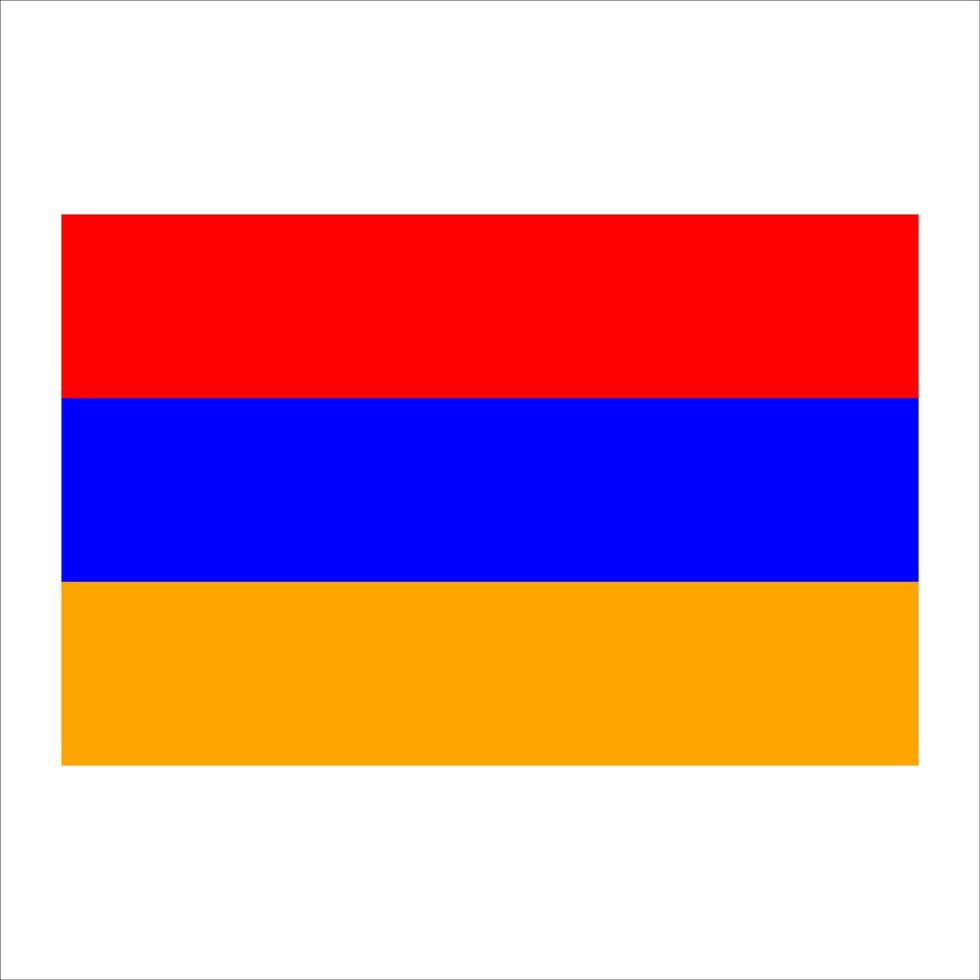 The flag of armenia is shown on a white background vector