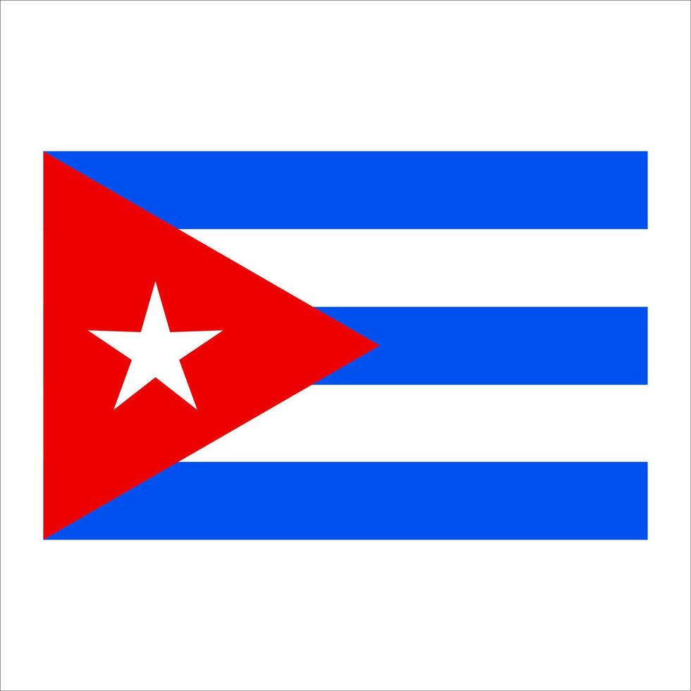 The flag of cuba on a white background vector