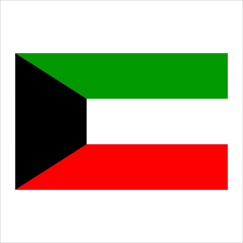 The flag of kuwait is shown on a white background vector