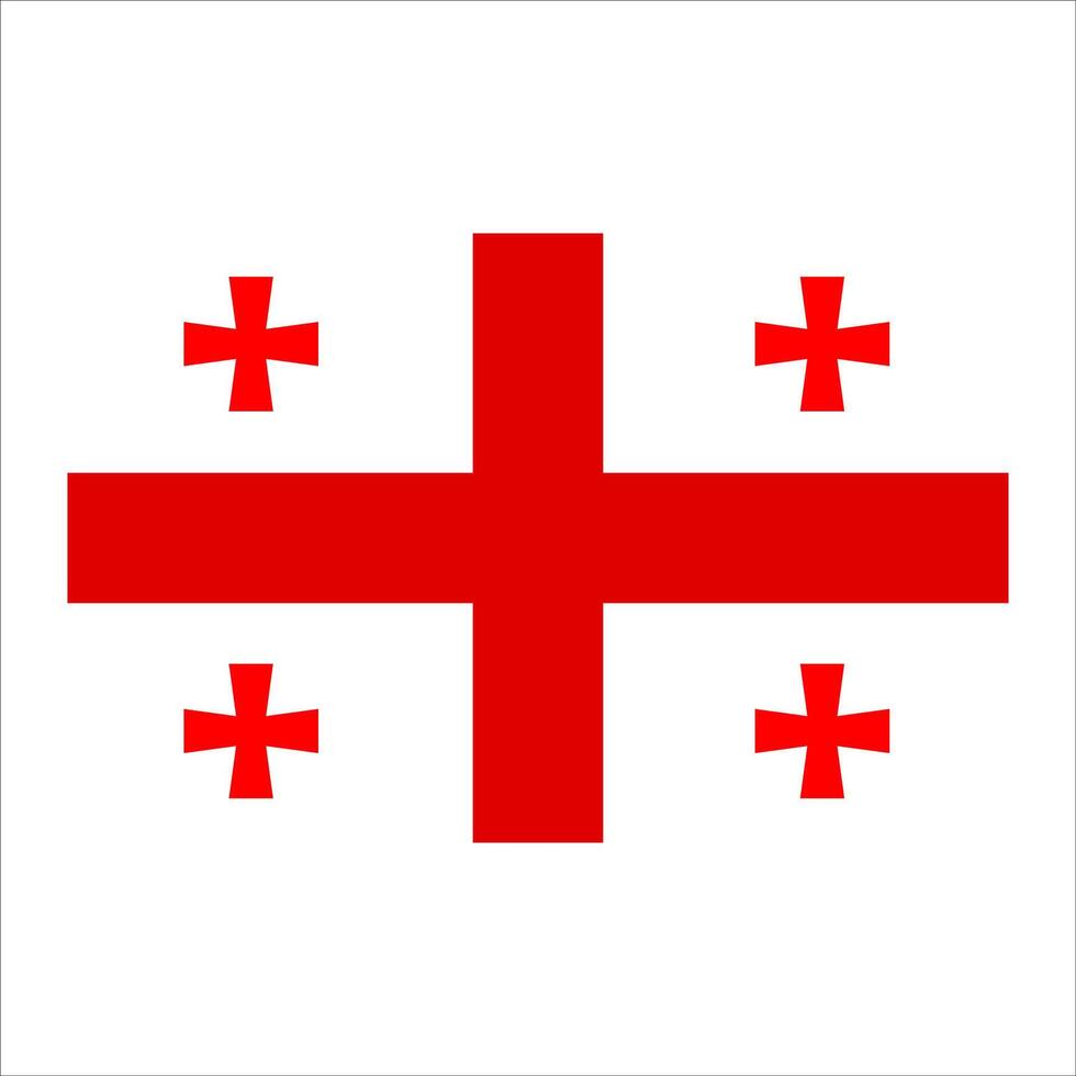 The flag of georgia is shown on a white background vector