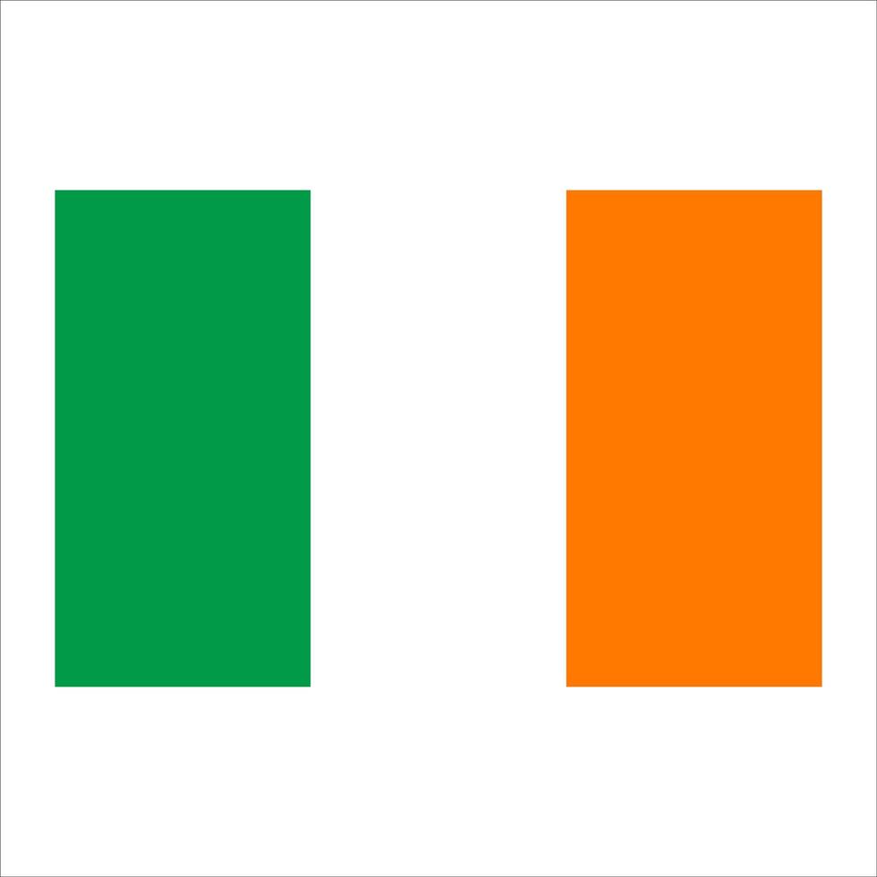 The flag of ireland is shown on a white background vector