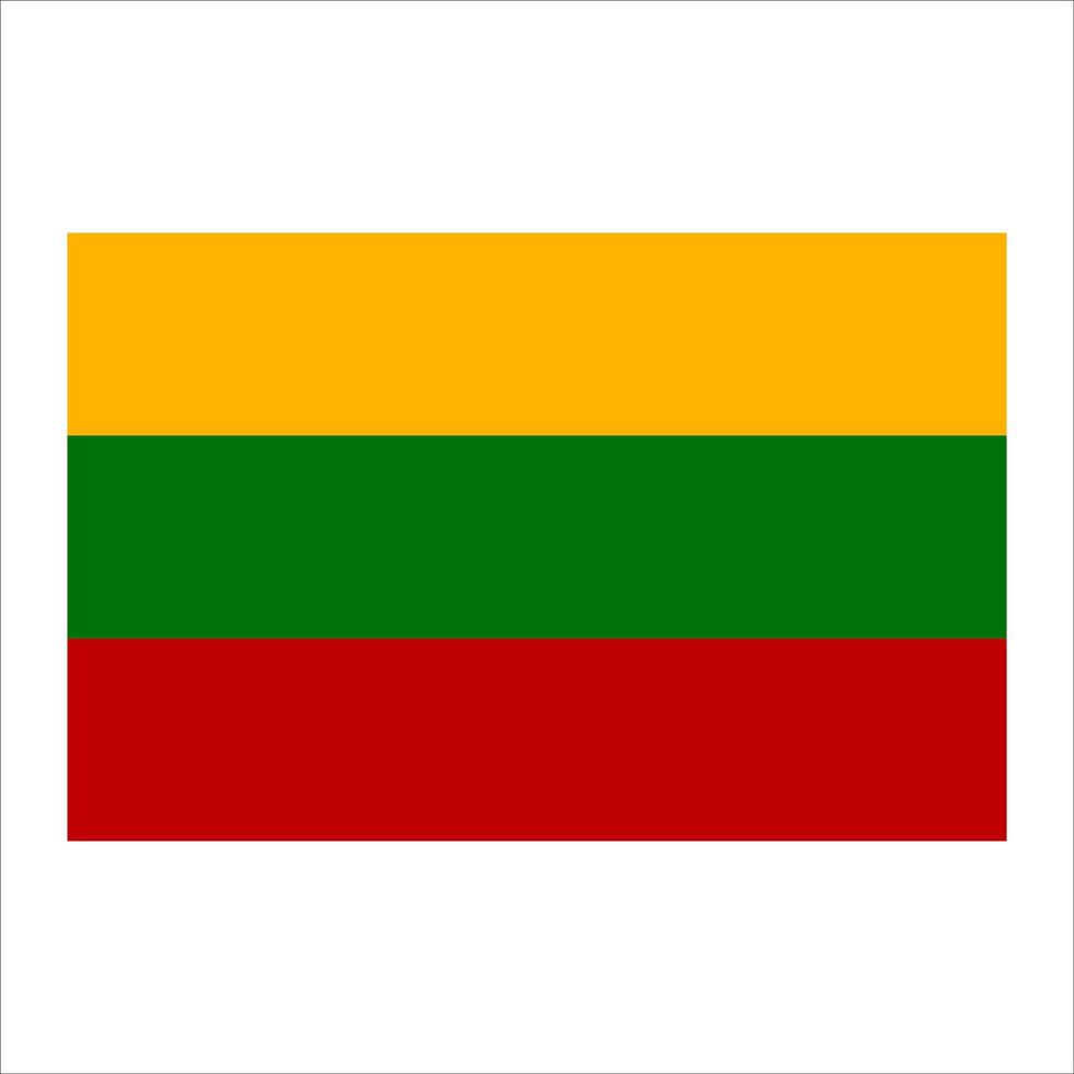 The flag of lithuania is shown on a white background vector