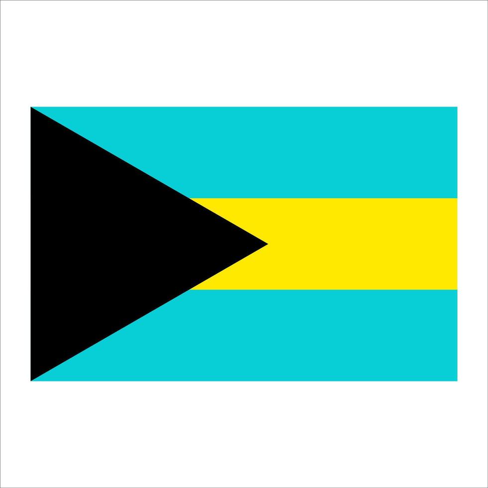 The flag of bahamas is shown on a white background vector