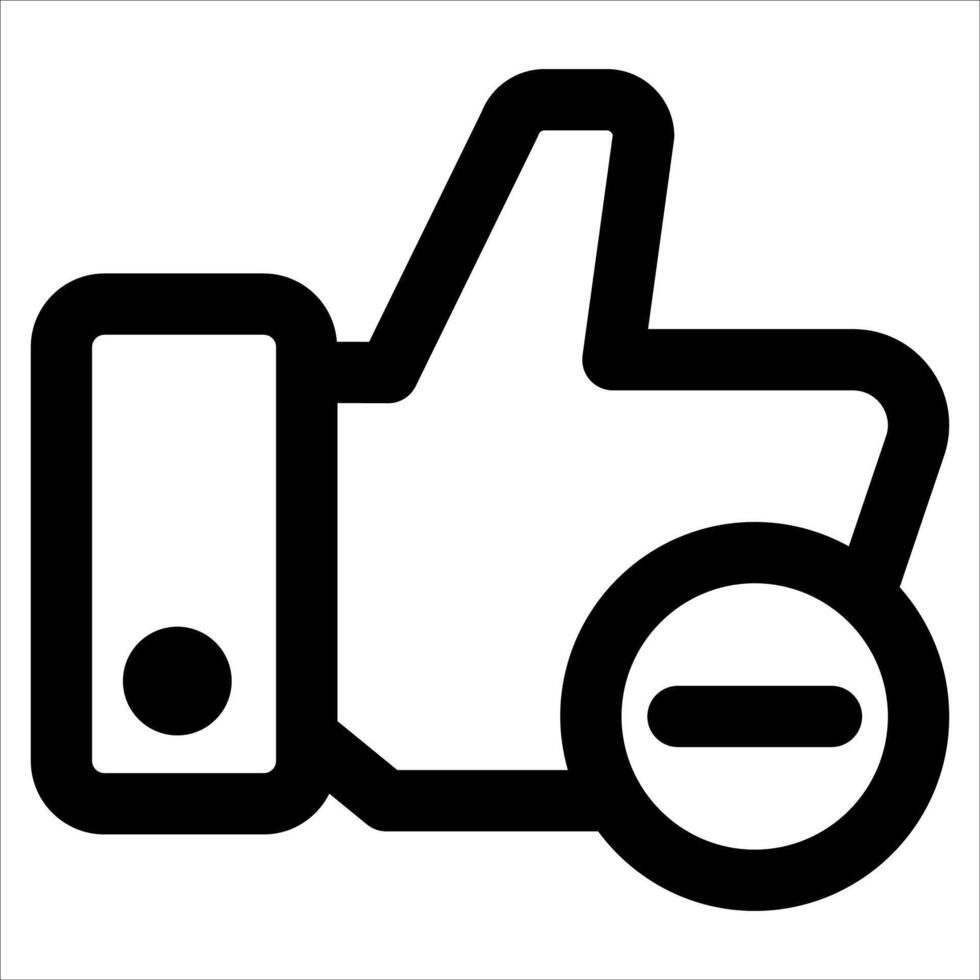 A black and white icon of a thumbs up vector