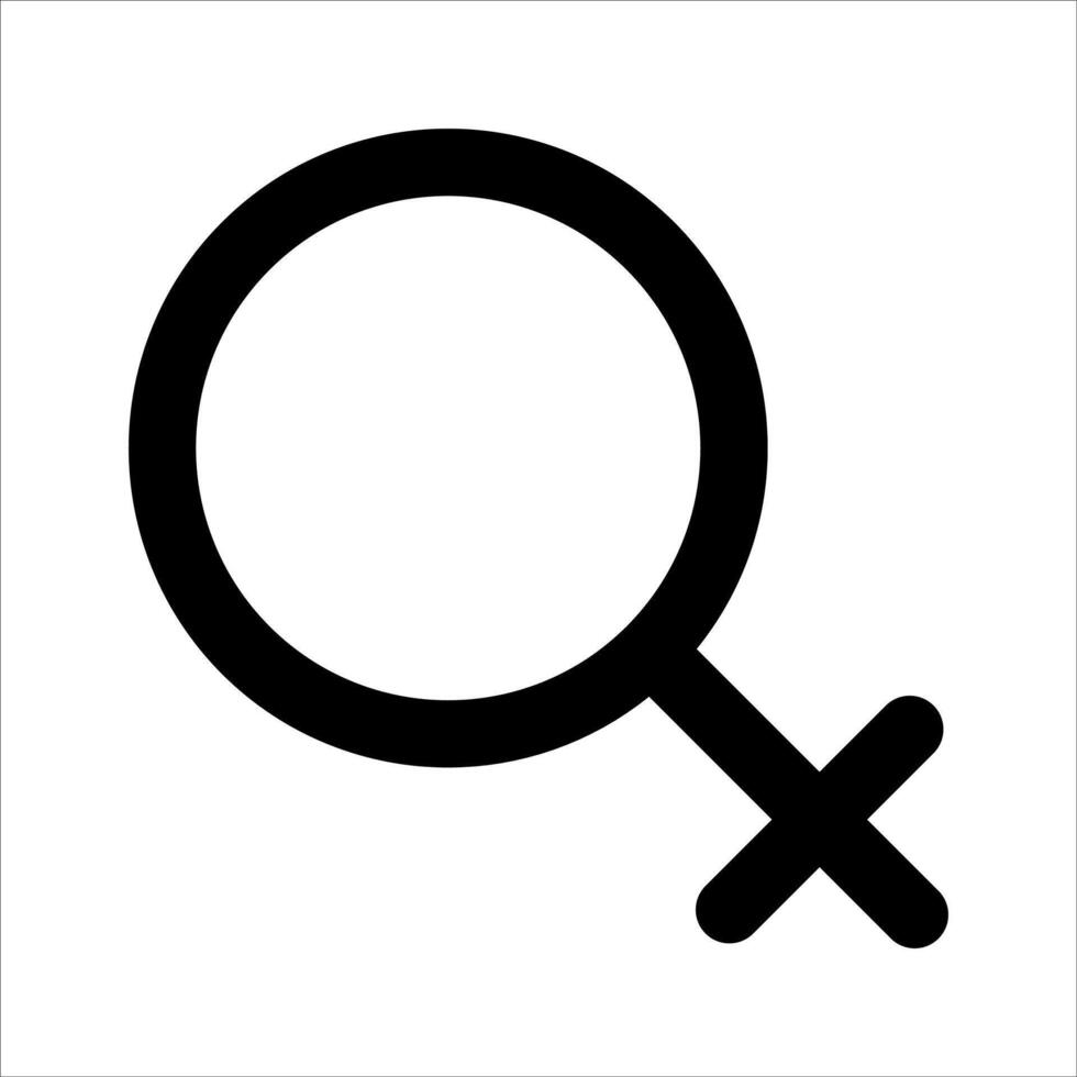 A magnifying glass icon with a female symbol vector