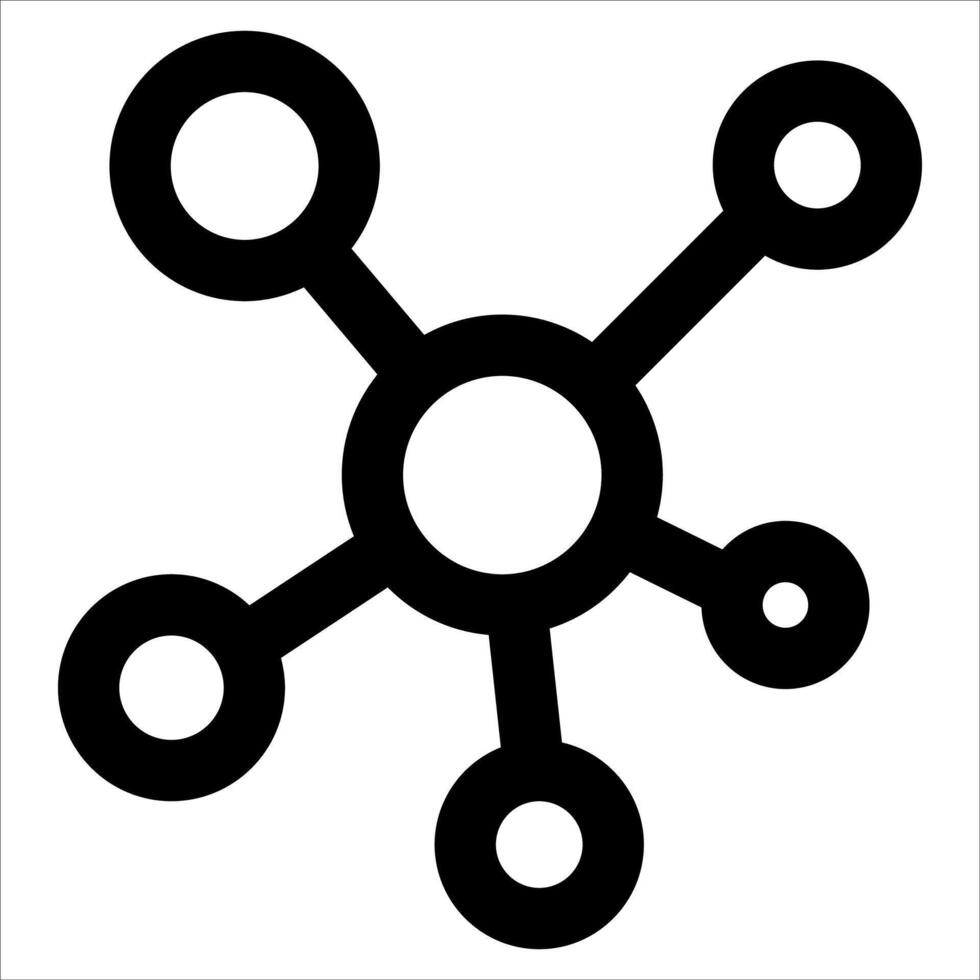 A black and white image of a network symbol vector