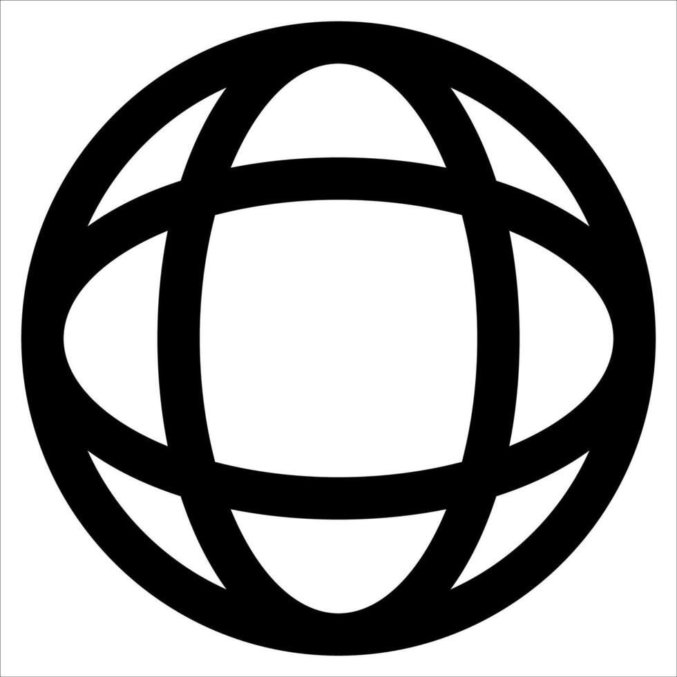 A black and white globe with a circle in the center vector