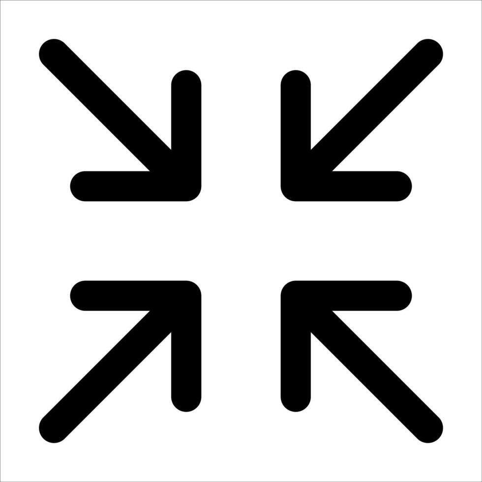 Arrows pointing in different directions in a square vector