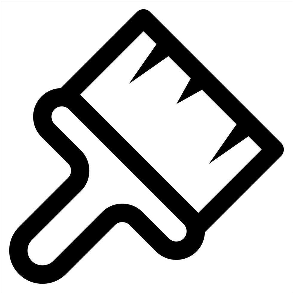 A black and white icon of a paint brush vector