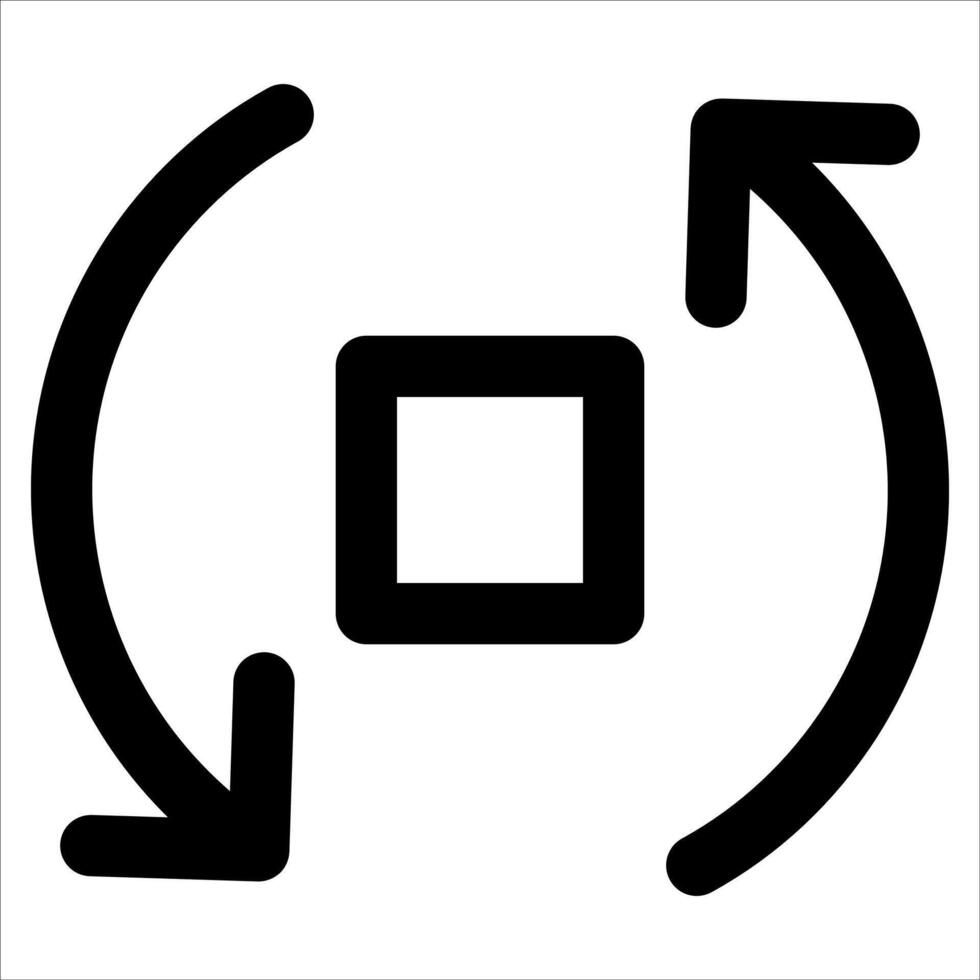 A black and white icon of a square with arrows pointing to it vector