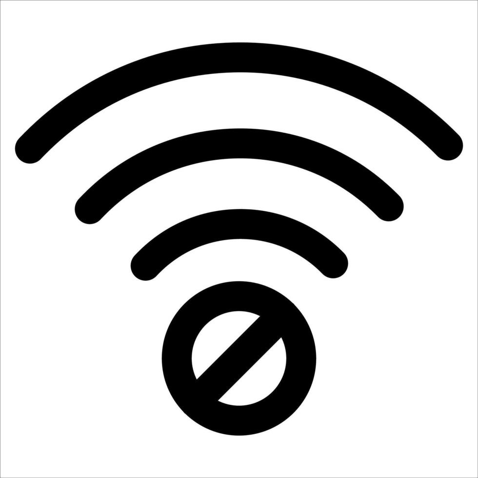 No wifi icon on white background vector